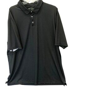 PGA Tour Motion Flux 360 Men's 3-Button Golf Polo Shirt Sz XXL in Black and Gray